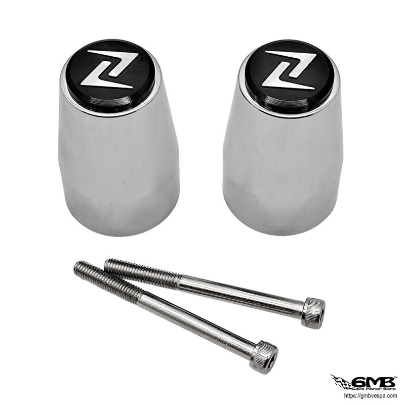 Zelioni Bar end Vespa GTS Chrome With Black Logo