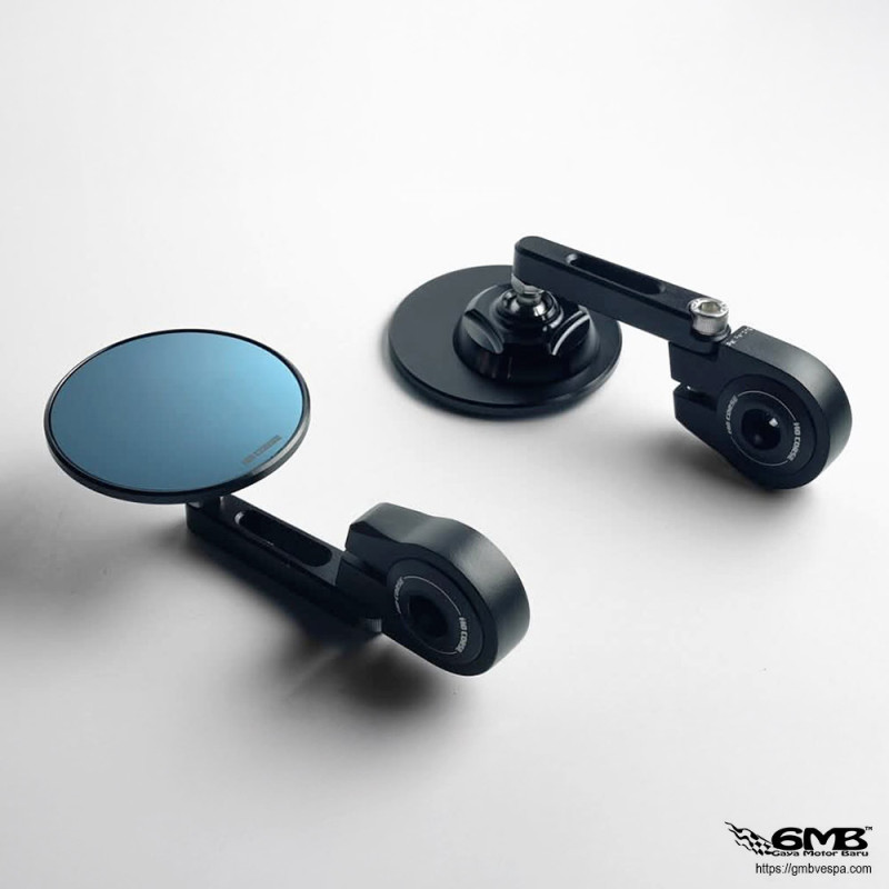 HD Corse Round Shape Back Mirror Black