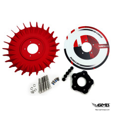 HD Corse Turbo Fans Wheel Dop Cover Red 12inch