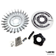 HD Corse Turbo Fans Wheel Dop Cover  White 12inch