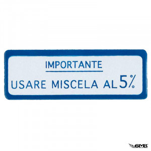 Sticker "use 5% mixture" for Vespa 125