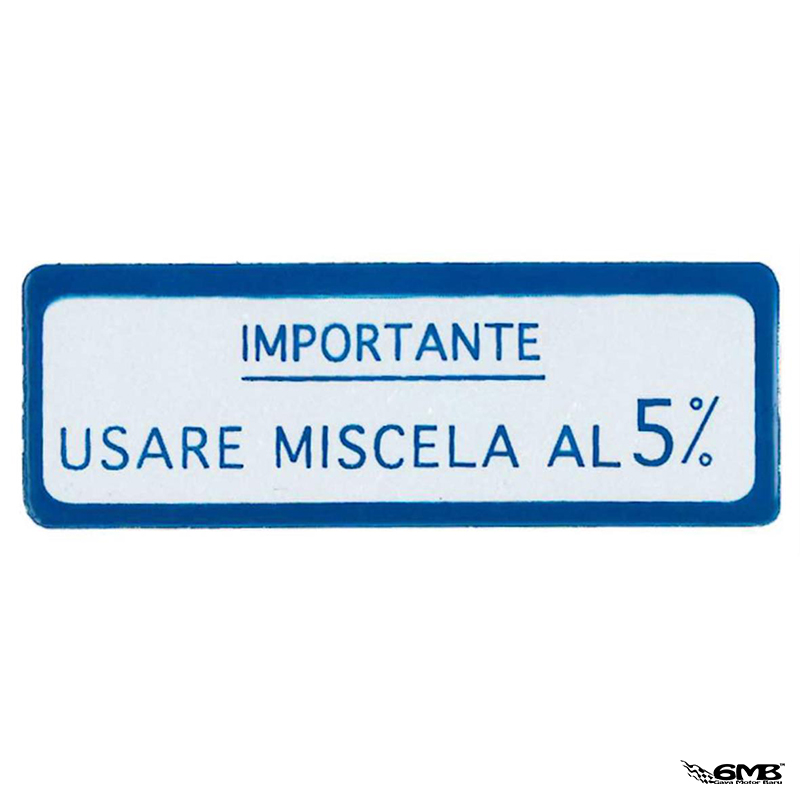 Sticker "use 5% mixture" for Vespa 125