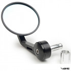 OEM CNC Mirror set Handle Bar Ends Ø=80mm Black Gloss