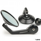 OEM CNC Mirror set Handle Bar Ends Ø=80mm Black Gloss