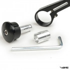 OEM CNC Mirror set Handle Bar Ends Ø=80mm Black Gloss