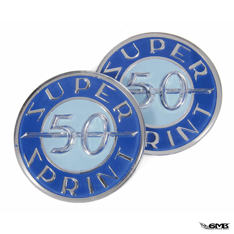 Emblem "SUPER SPRINT 50" for Vespa SS50 2pcs