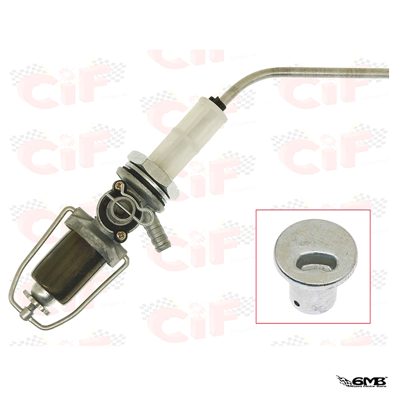 CIF Fuel Cock with Aluminium Cup Vespa Super, Sprint, VBB, etc