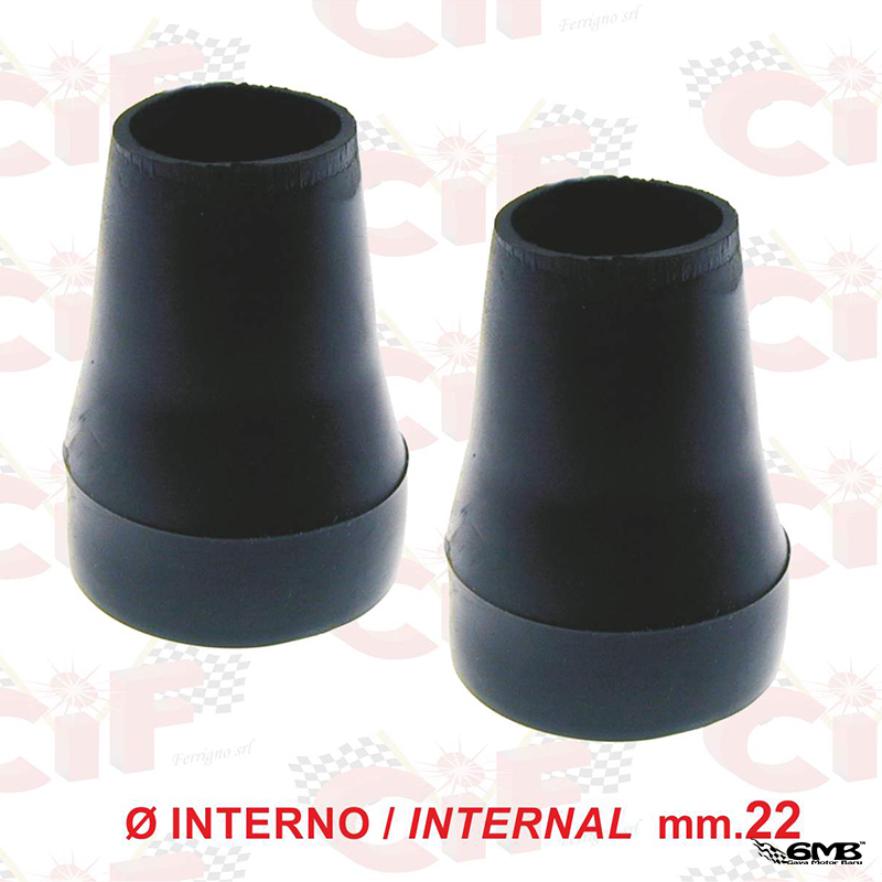 CIF Stand Pads (Pair) in Black Rubber Inside ø20mm for Vespa PX