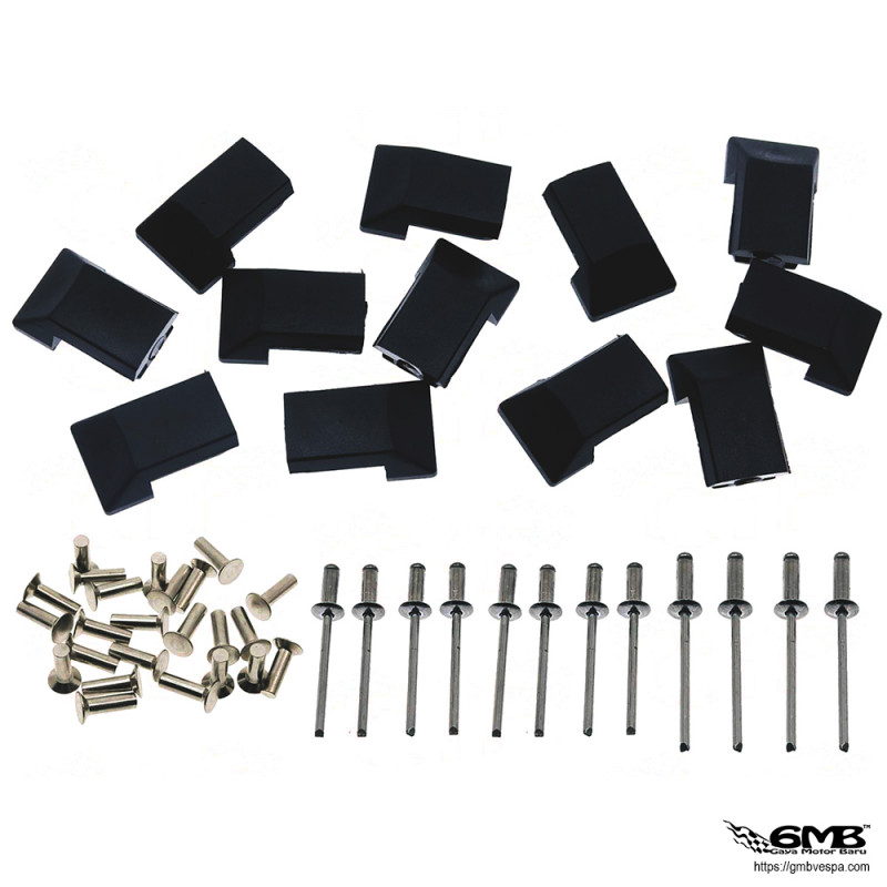 CIF Pads & Rivets Set  for Floor rail kit Vespa NPX (Kuku Macan) CIF Pads & Rivets Set  for Floor rail kit Vespa NPX (Kuku Macan)
