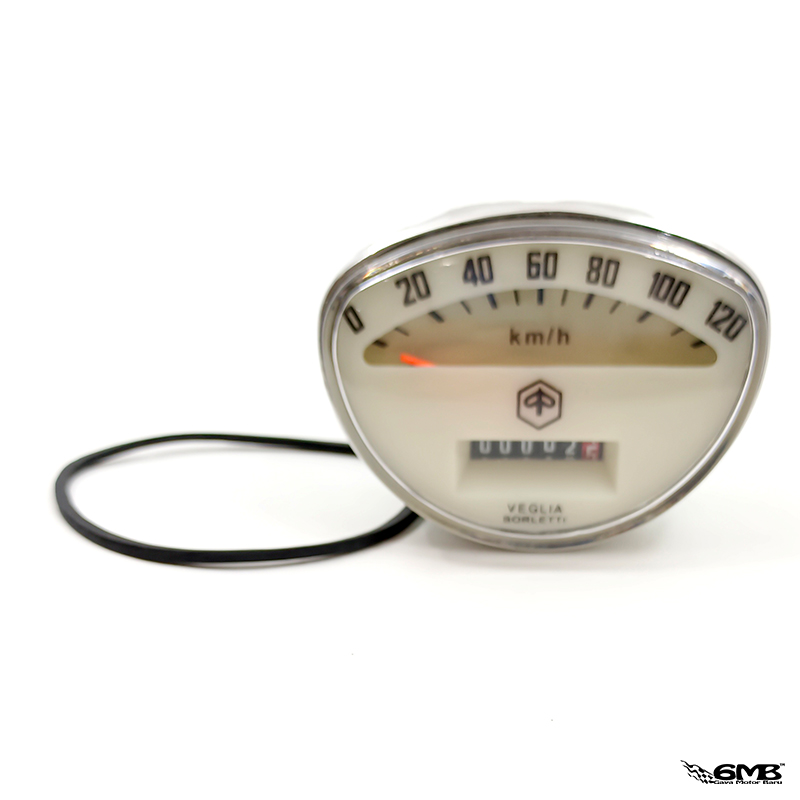 Veglia Speedometer Vespa Super, Sprint 120Km/h - White