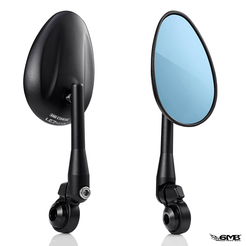 HD Corse Oval Shape Back Mirror Black