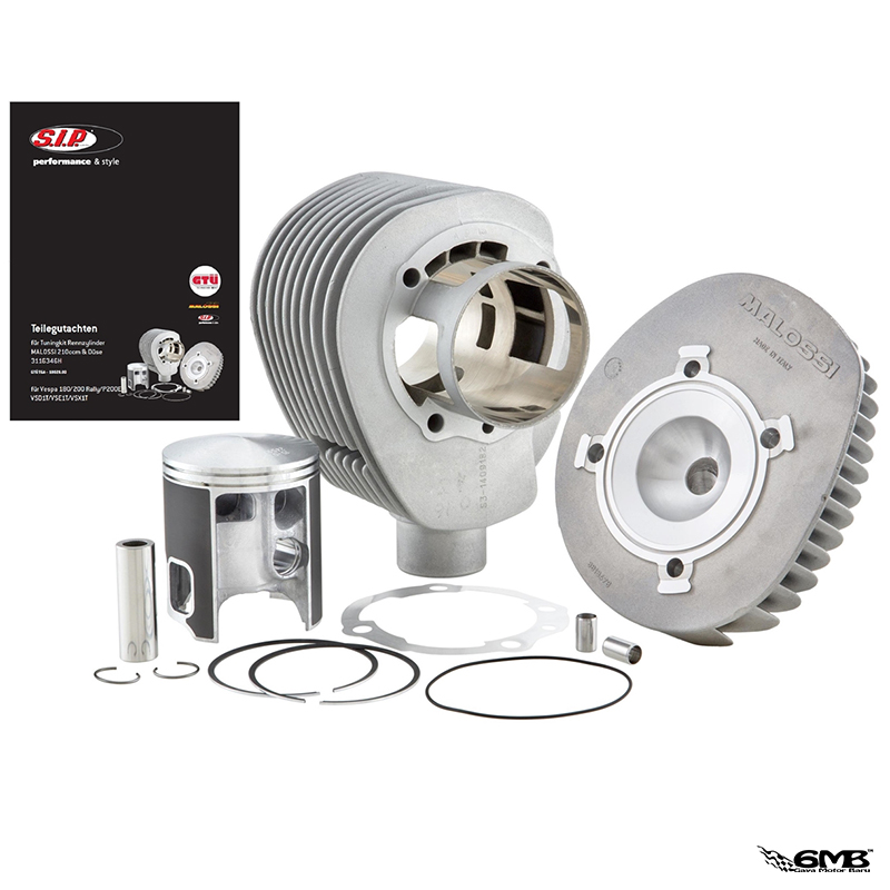 Malossi Aluminium Racing Cylinder 210cc for Vespa PX200