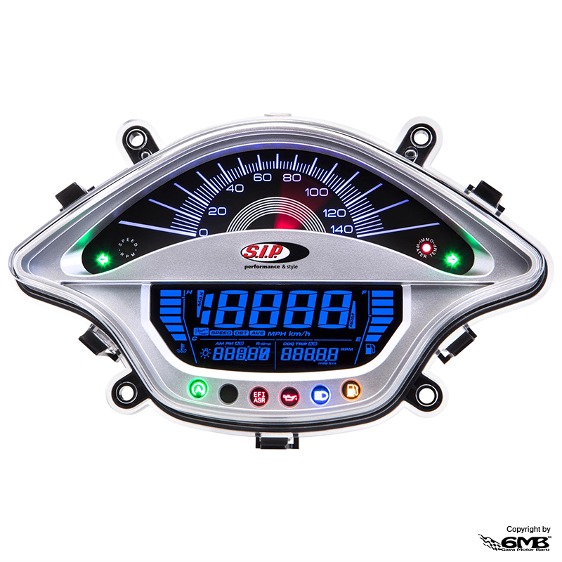 SIP Digital Speedo Vespa Sprint & Primavera Silver Face