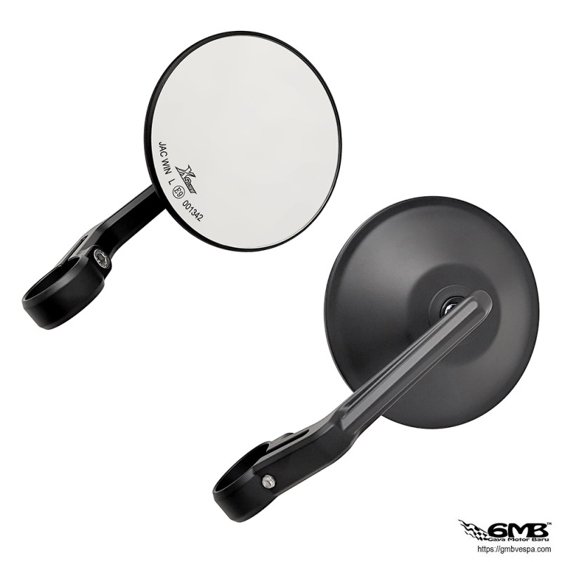 XStorm Bar End Mirror Round Matte Black Universal Modern Vespa 